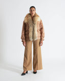 BEATRICE | Vicuña Puffer Jacket with Fox Fur Collar and Lapels
