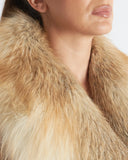 BEATRICE | Vicuña Puffer Jacket with Fox Fur Collar and Lapels