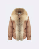 BEATRICE | Vicuña Puffer Jacket with Fox Fur Collar and Lapels