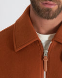 HERON | Wool and Cashmere Bomber with Leather Sleeves and Details