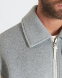 HERON | Wool and Cashmere Bomber with Leather Sleeves and Details