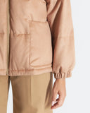 LARA | Vicuña Puffer Jacket with Hood, Knit Trim and Mink Collar