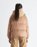 LARA | Vicuña Puffer Jacket with Hood, Knit Trim and Mink Collar