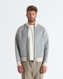 LAURENT | Wool and Cashmere Bomber with Contrasting Knit Details