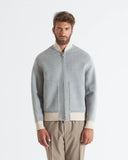 LAURENT | Wool and Cashmere Bomber with Contrasting Knit Details