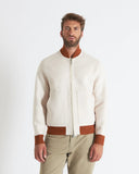 LAURENT | Wool and Cashmere Bomber with Contrasting Knit Details