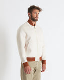 LAURENT | Wool and Cashmere Bomber with Contrasting Knit Details