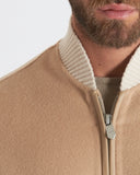 LAURENT | Wool and Cashmere Bomber with Contrasting Knit Details