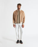 LAURENT | Wool and Cashmere Bomber with Contrasting Knit Details