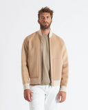 LAURENT | Wool and Cashmere Bomber with Contrasting Knit Details