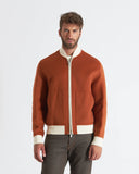 LAURENT | Wool and Cashmere Bomber with Contrasting Knit Details