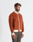 LAURENT | Wool and Cashmere Bomber with Contrasting Knit Details