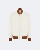 LAURENT | Wool and Cashmere Bomber with Contrasting Knit Details