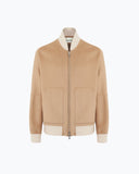 LAURENT | Wool and Cashmere Bomber with Contrasting Knit Details