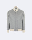 LAURENT | Wool and Cashmere Bomber with Contrasting Knit Details