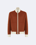 LAURENT | Wool and Cashmere Bomber with Contrasting Knit Details