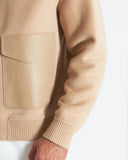 LOUIS | Wool and Cashmere Bomber with Leather Details