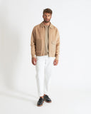 LOUIS | Wool and Cashmere Bomber with Leather Details