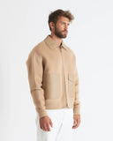 LOUIS | Wool and Cashmere Bomber with Leather Details
