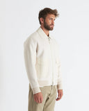 LOUIS | Wool and Cashmere Bomber with Leather Details