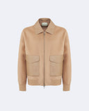 LOUIS | Wool and Cashmere Bomber with Leather Details