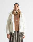 SERENA | Puffer Jacket with Mink Collar and Wool Trim
