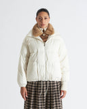 SERENA | Puffer Jacket with Mink Collar and Wool Trim