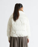 SERENA | Puffer Jacket with Mink Collar and Wool Trim