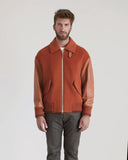 HERON | Wool and Cashmere Bomber with Leather Sleeves and Details